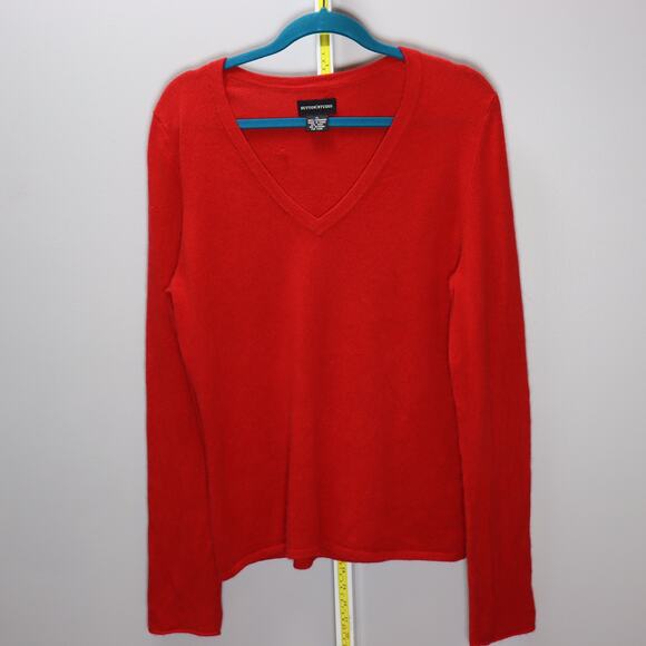 Sutton Studio 100% Cashmere Red V-Neck Sweater Size XL - Picture 1 of 3